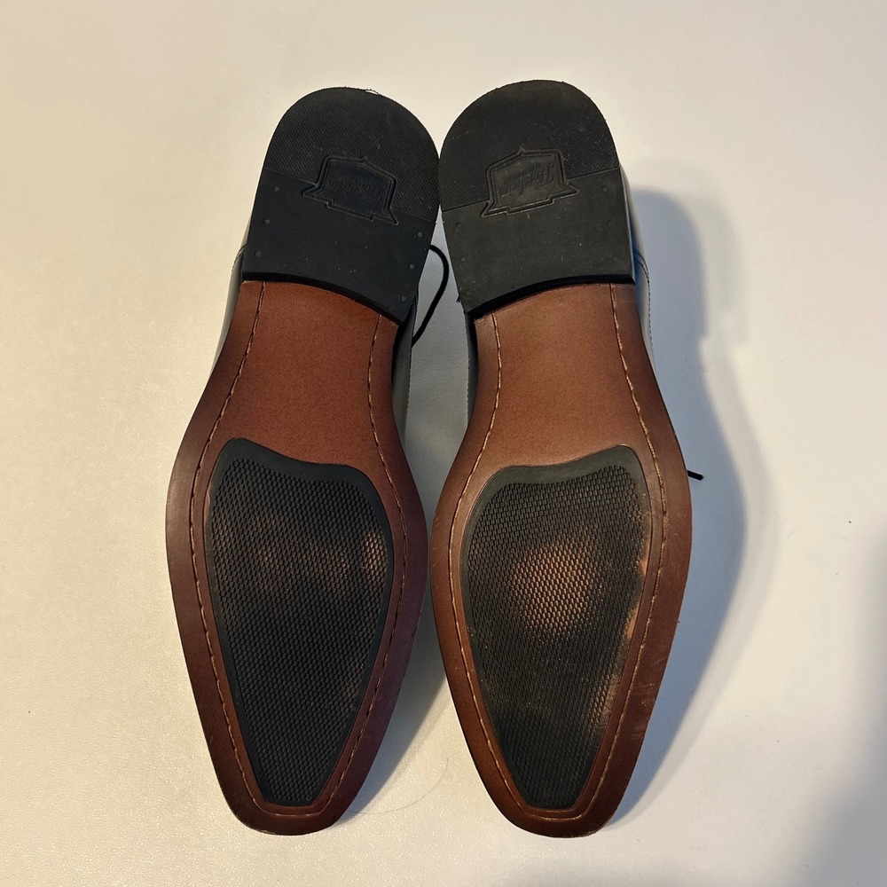 Florsheim‎ Leather Oxford Cap Toe Dress Shoes Men's 8.5 Black Lace Up - Picture 5 of 7